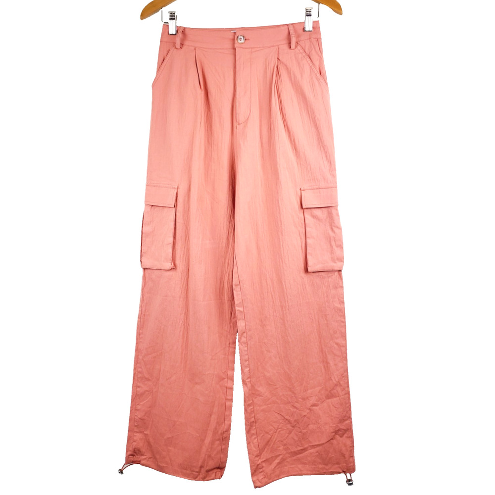 Anthropologie NEW En Saison Pants Small Cargo High Rise Wide Leg Terracotta
